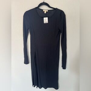 Silence + Noise Black Ribbed Sweater Dress Size X Small